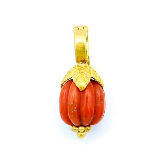"Sri Lanka" Pendant (Italian Coral, 22k, 18k Gold)
