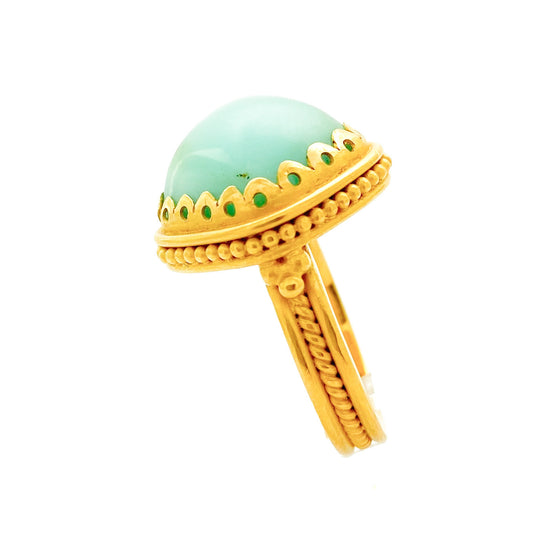 "Diedre" Ring (Peruvian Blue Opal, 22k Gold)