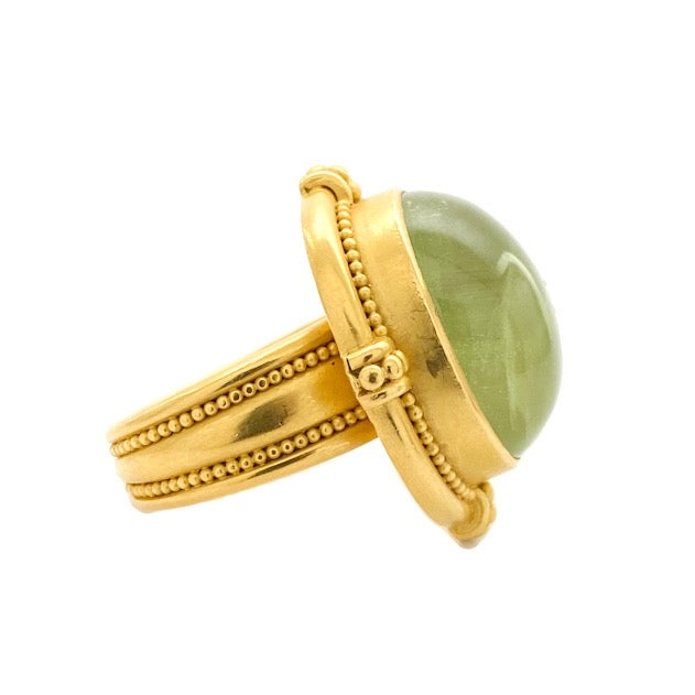 "Scuba" Ring (Prehnite, 22k Gold)