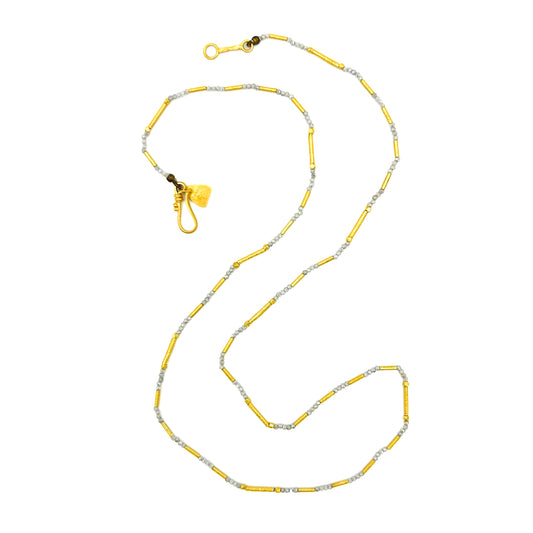 "Whisper" Necklace (Labradorite Beads, 22k, 18k Gold)