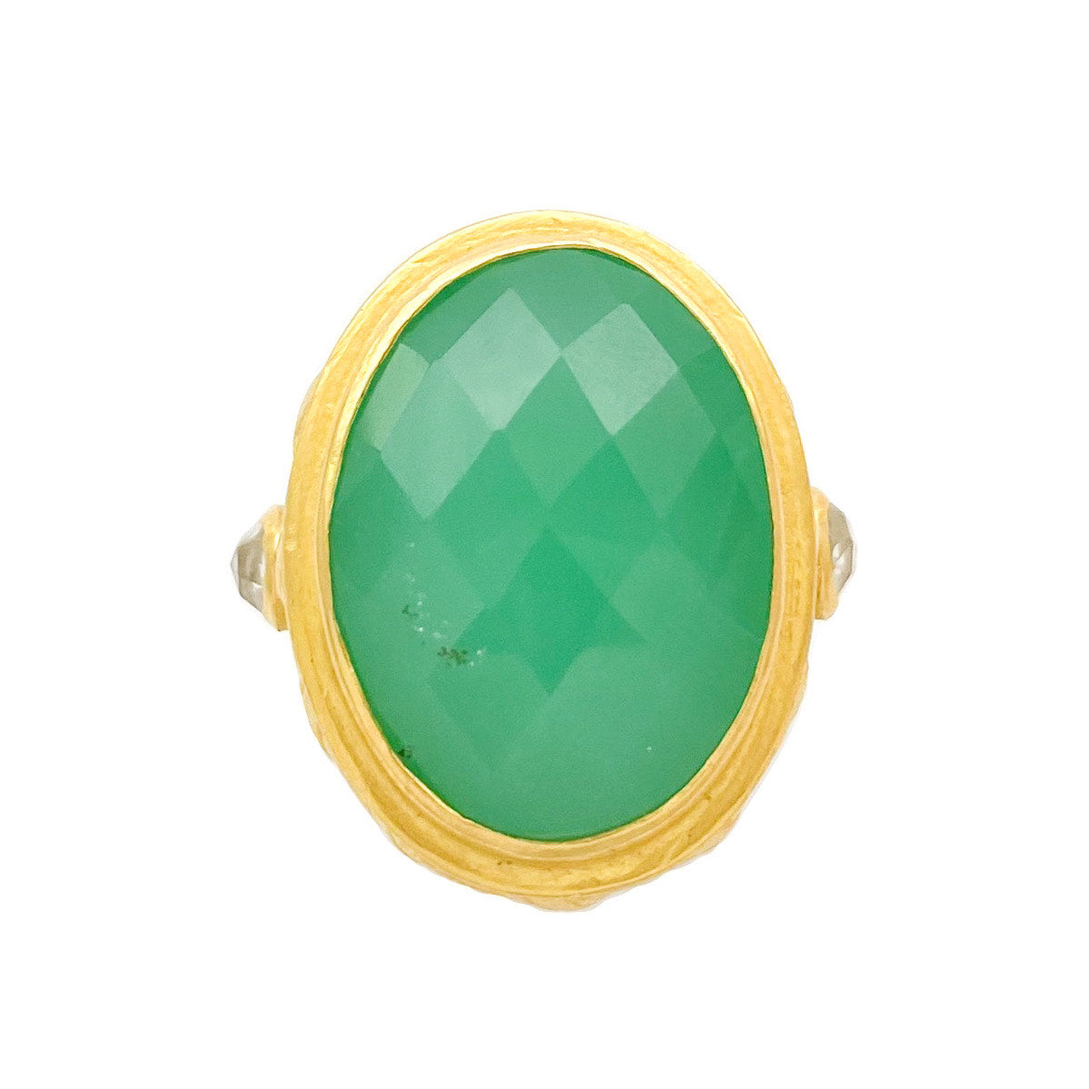 "Corinthia Column" Ring (Australian Chrysoprase Agate, 22k Gold)