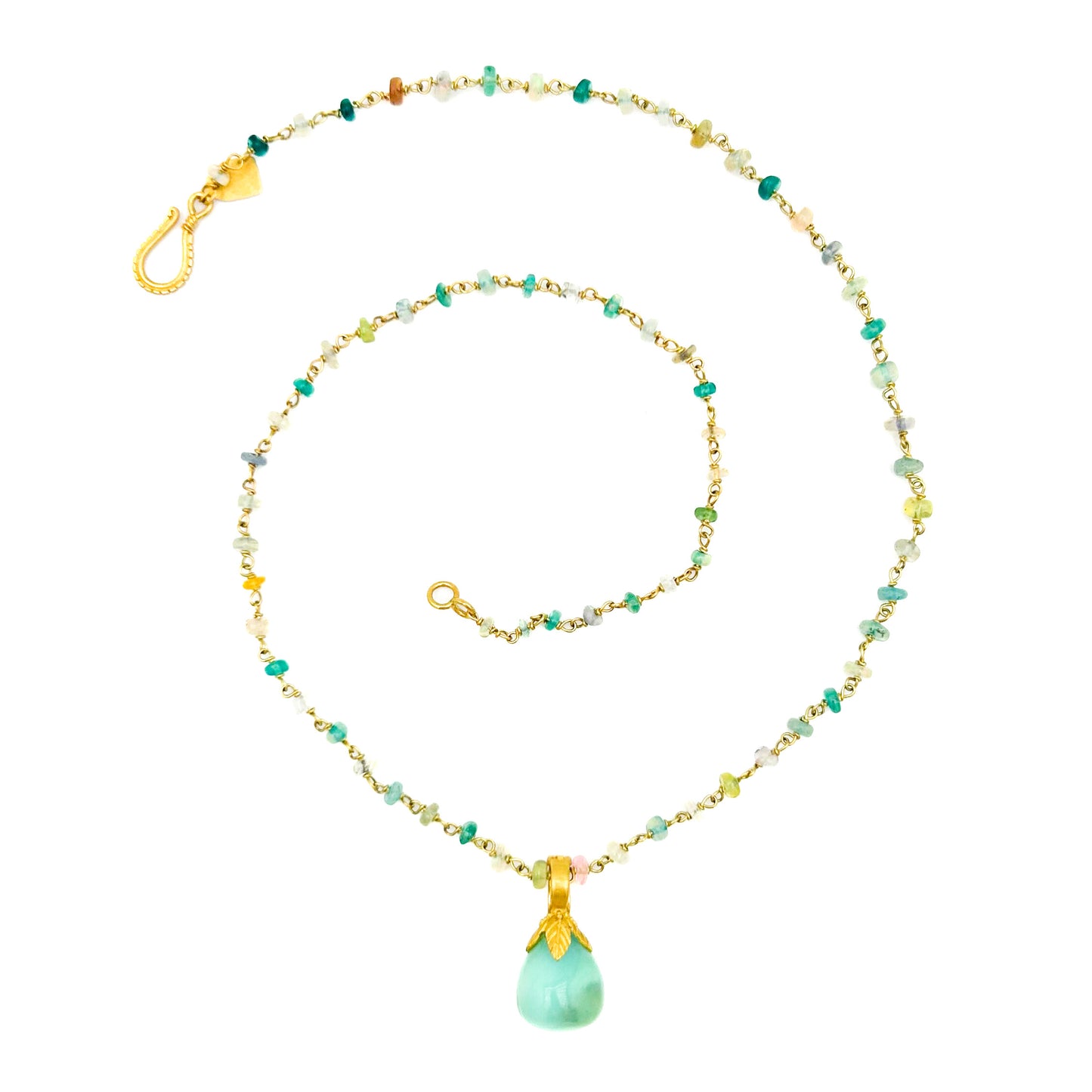 "Sri Lanka" Pendant (Peruvian Opal, 22k, 18k Gold)