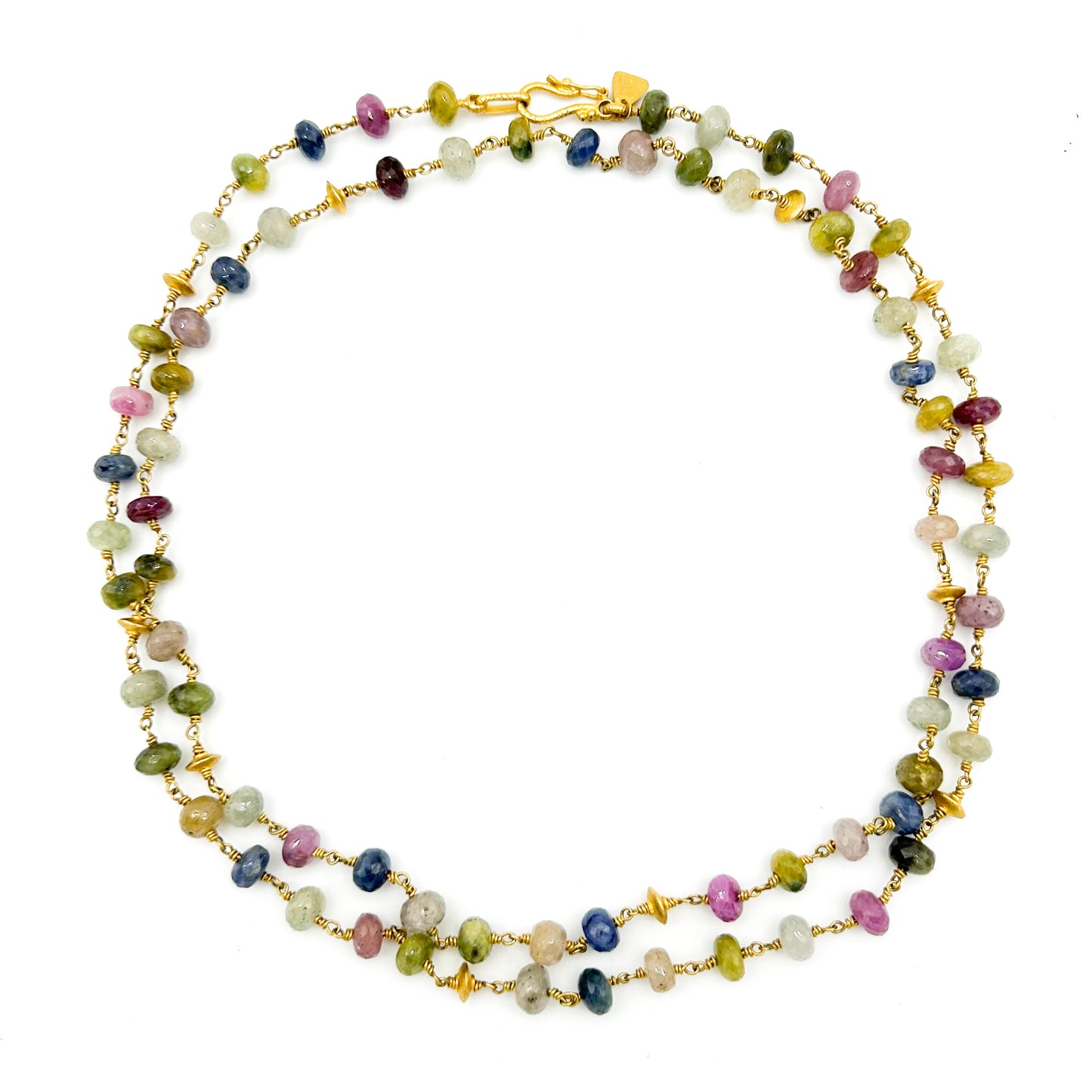 "Wearable Happiness" Necklace (Multicolor Sapphire, 18k Gold)