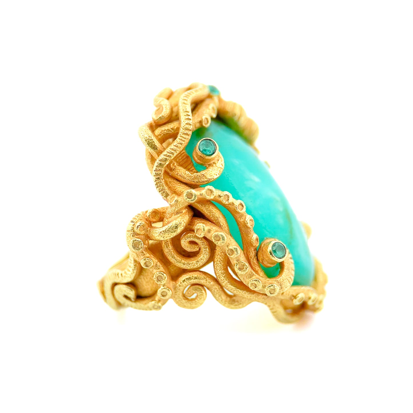 "Octopussy" Ring (Peruvian Opal, Paraiba Tourmaline, 22k Gold)