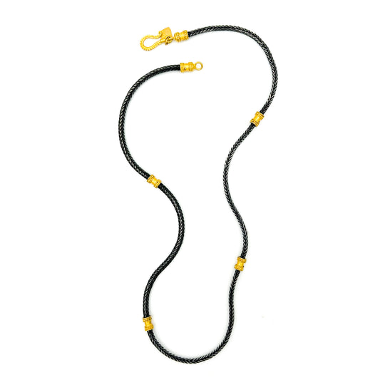 "Etrusca" Chain (22k Gold, Oxidized Sterling Silver)