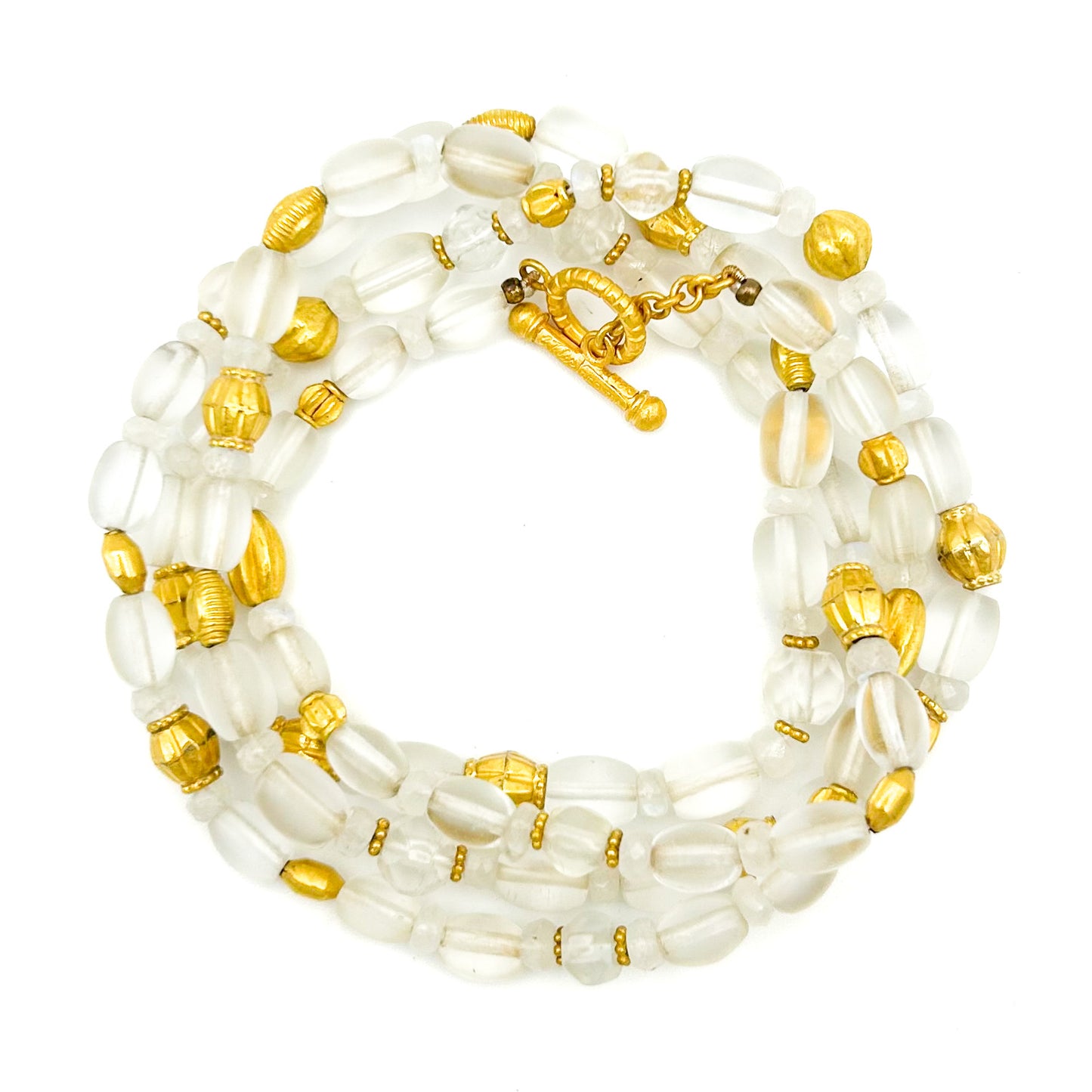 "Long Lola" (Antique Quartz Crystal, 22k, 18k Gold)
