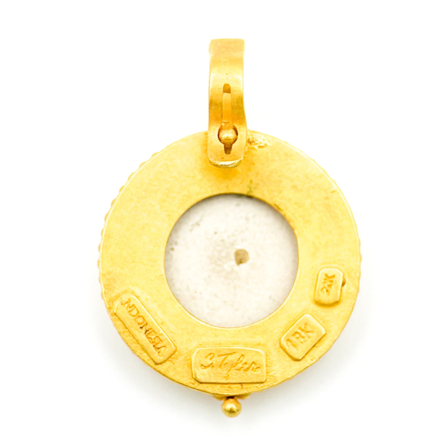 "Taurus" Pendant (Roman Faience Ceramic Cameo, 22k, 18k Gold)