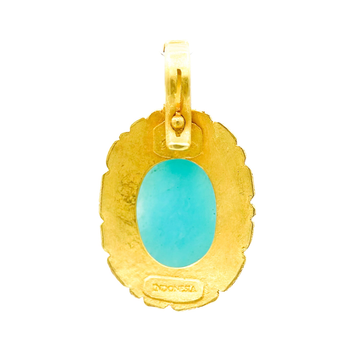 "Ganesh Lotus Flower" Pendant (Amazonite, 22k, 18k Gold)