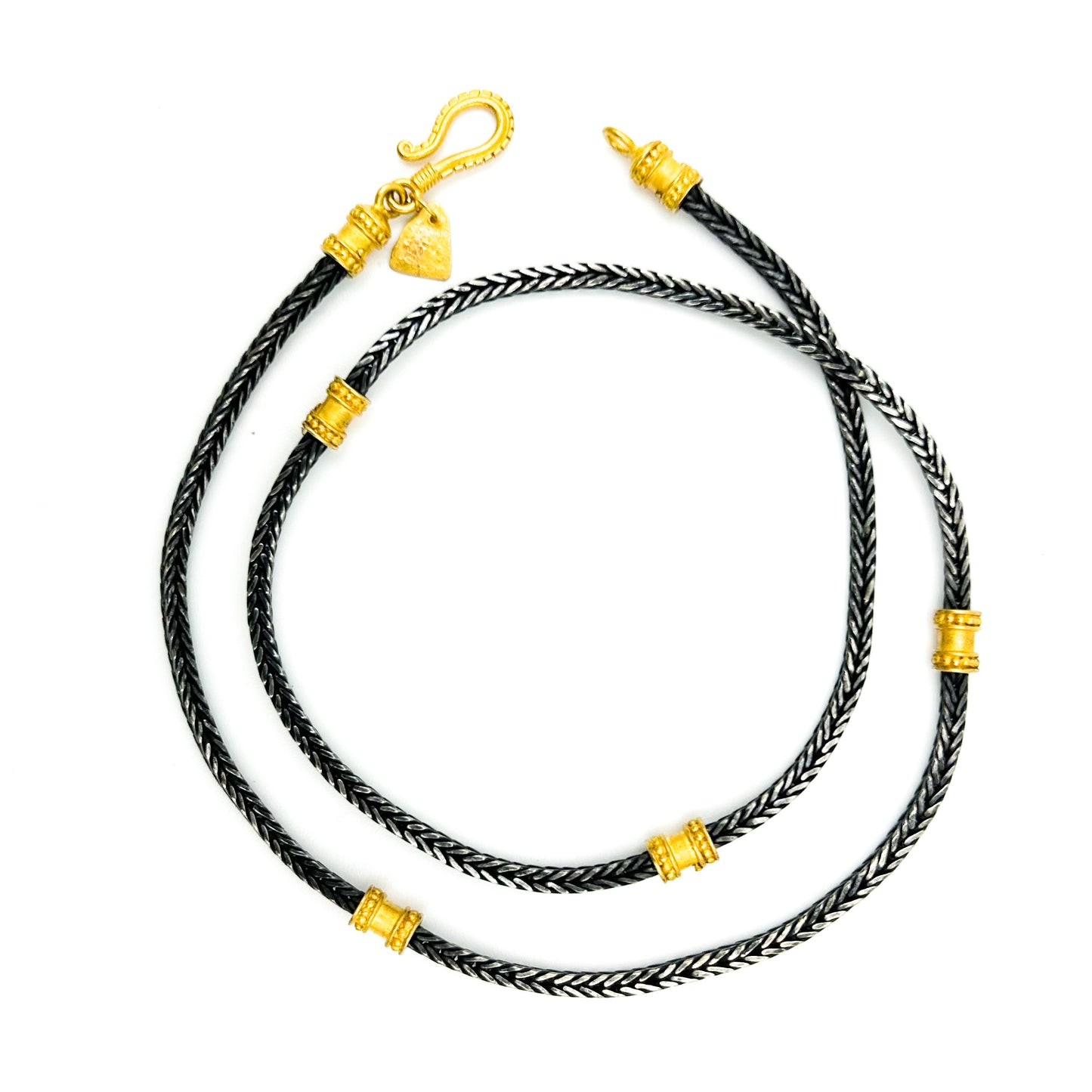 "Etrusca" Chain (22k Gold, Oxidized Sterling Silver)