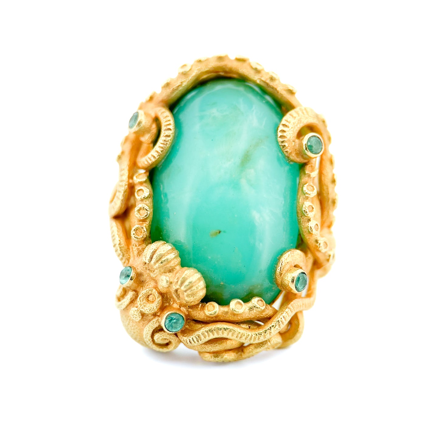 "Octopussy" Ring (Peruvian Opal, Paraiba Tourmaline, 22k Gold)