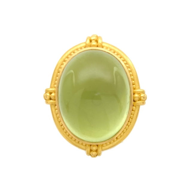 "Scuba" Ring (Prehnite, 22k Gold)