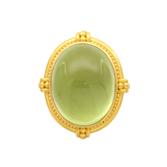 "Scuba" Ring (Prehnite, 22k Gold)