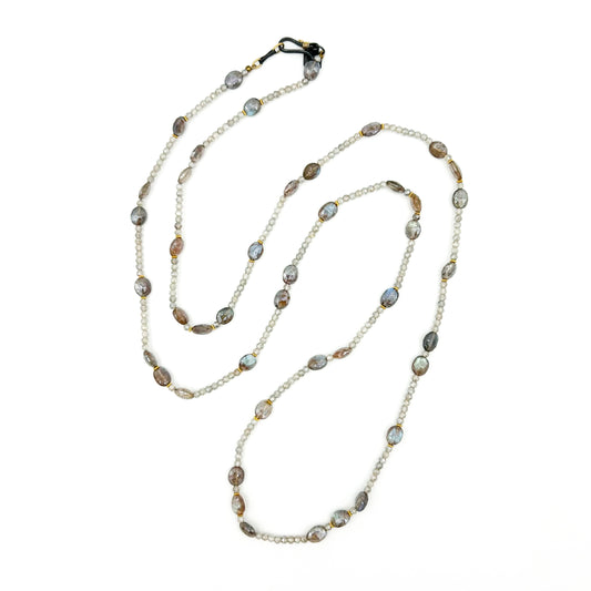 "Long Lola" Necklace (Labradorite, 22k, 18k Gold, Sterling Silver)