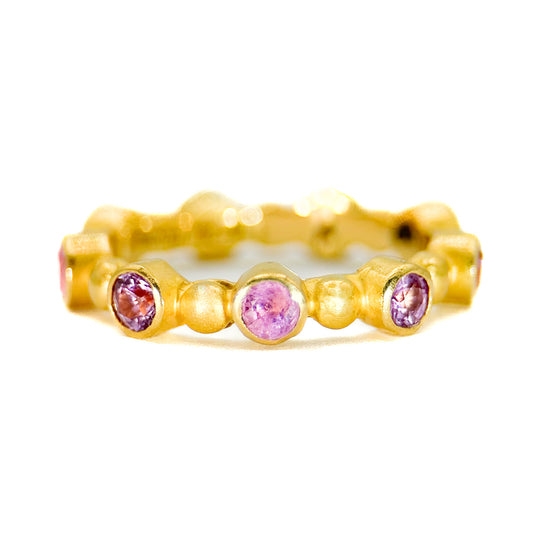 "Eternity" Band Ring (Pink Sapphire, 18k Gold)