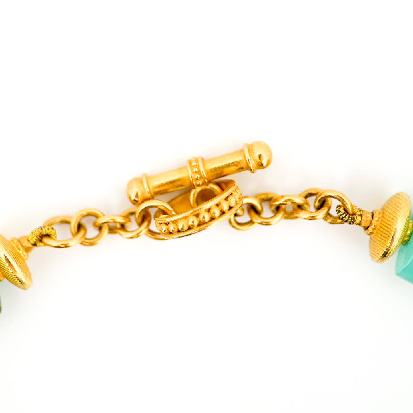 "Lola Peru" Necklace (Blue-Green Peruvian Opal, 22k, 18k Gold)