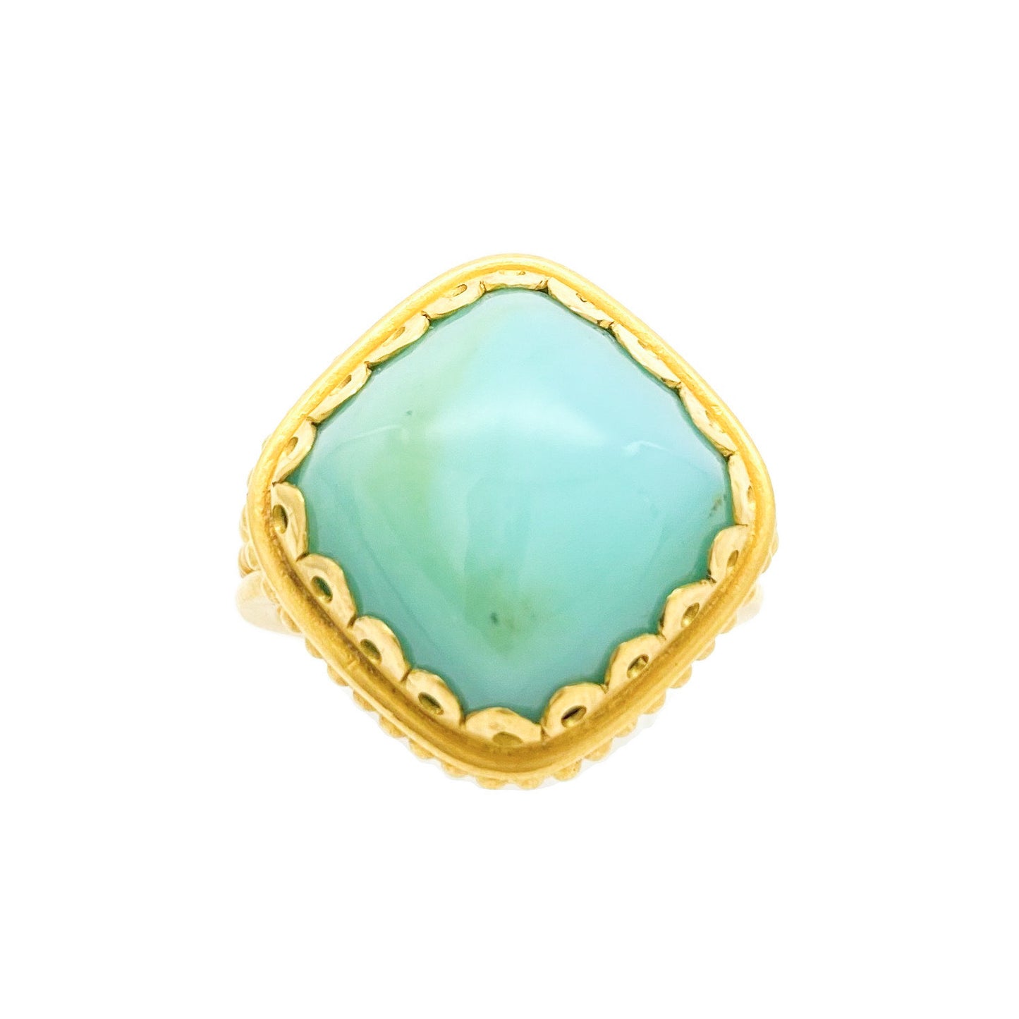 "Diedre" Ring (Peruvian Blue Opal, 22k Gold)