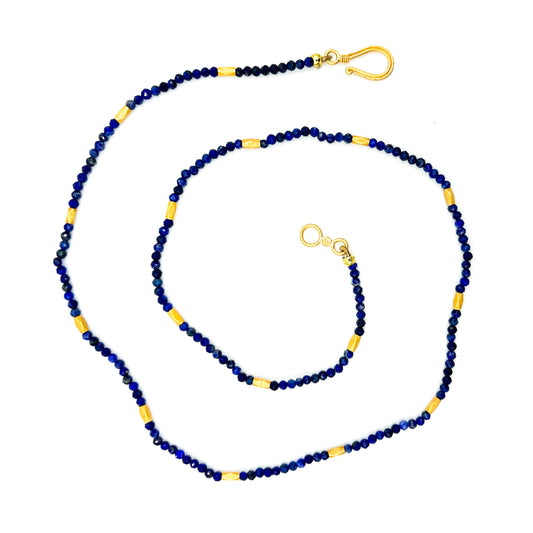 "Whisper" Necklace (Lapis Lazuli, 22k, 18k Gold)