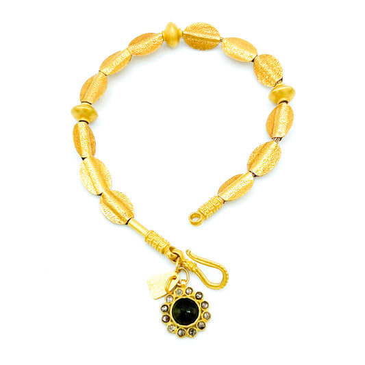 "Soweto" Bracelet (22k, 18k Gold, Champagne and Black Diamond)