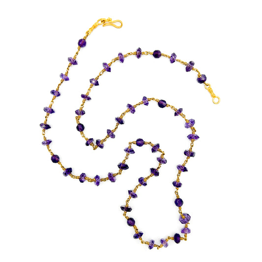 "Winona" Necklace (Amethyst, 18k Gold)