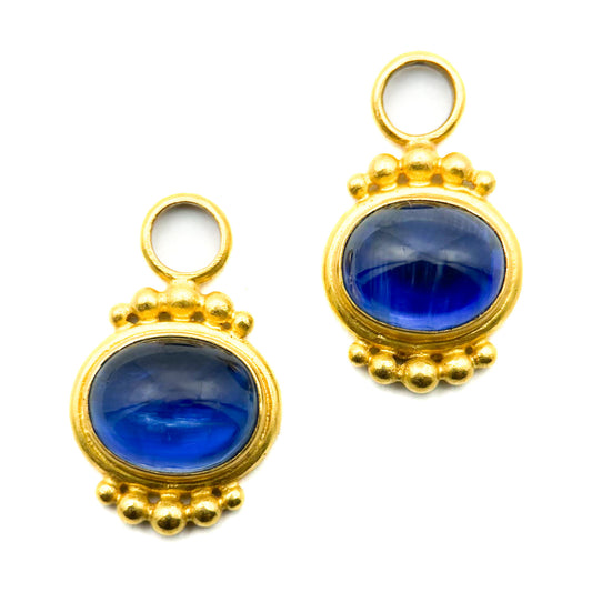 "Charm" Drops for Hoop Earrings (Kyanite, 22k, 18k Gold)