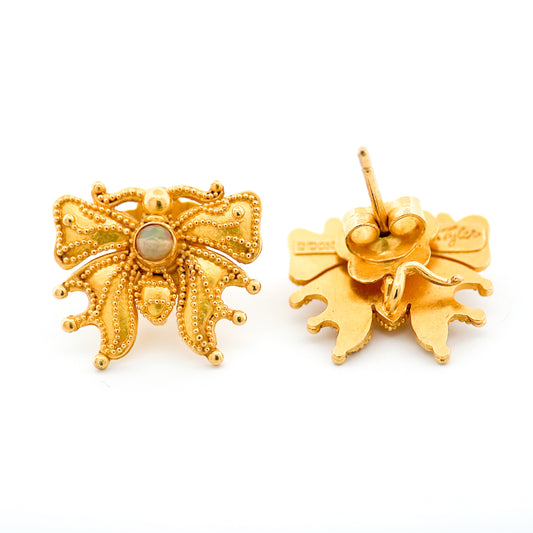 "Kupu-Kupu" Studs (Ethiopian Opal, 22k, 18k Gold)