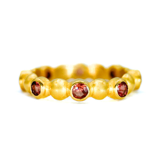 "Eternity" Band Ring (Orange Sapphire, 18k Gold)