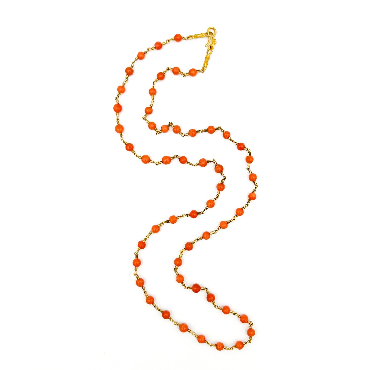 "Winona" Necklace (Italian Coral, 18k Gold)