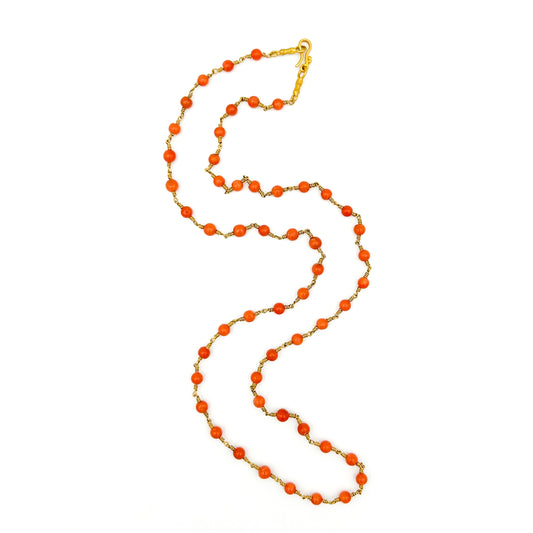 "Winona" Necklace (Italian Coral, 18k Gold)