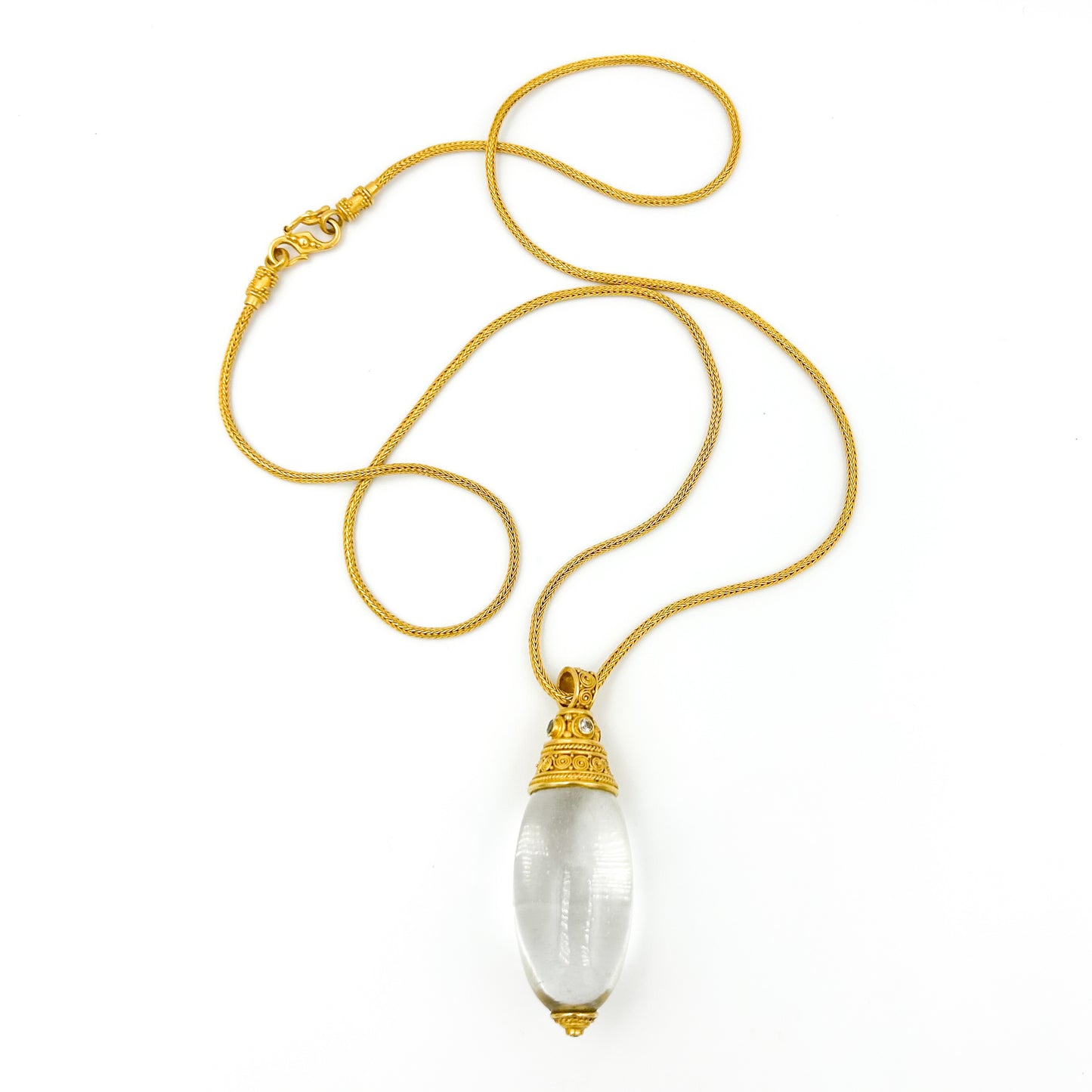 "Round Wheat" Chain Necklace (22k, 18k Gold)