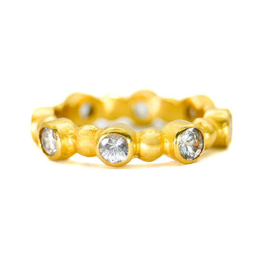 "Eternity" Band Ring (White Sapphire, 18k Gold)