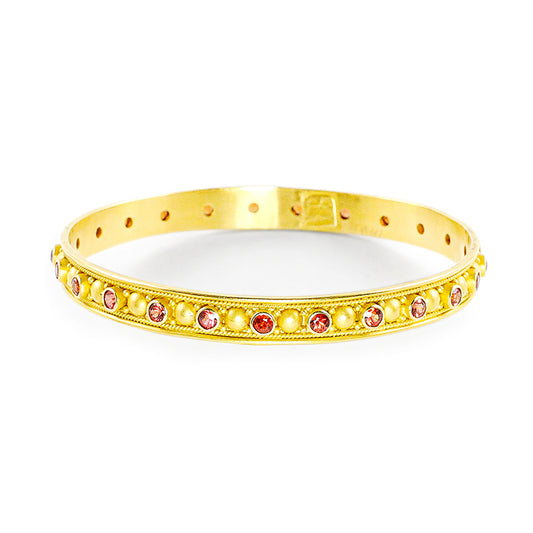 "Bubble" Bangle Bracelet (Orange Sapphire, 22k Gold)