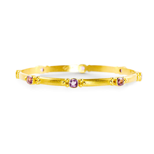 "Sharm" Bangle Bracelet (Pink Sapphire, 22k, 18k Gold)