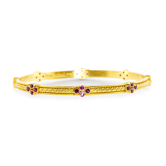 "Alhambra" Bangle Bracelet (Ruby, 22k Gold)