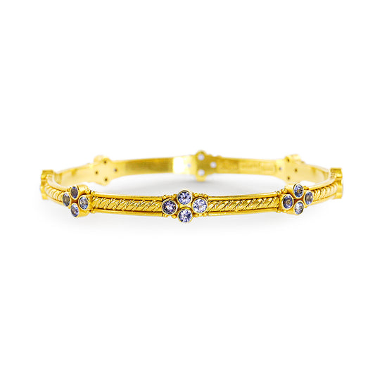 "Alhambra" Bangle Bracelet (Tanzanite, 22k Gold) SOLD OUT- ORDER ONLY
