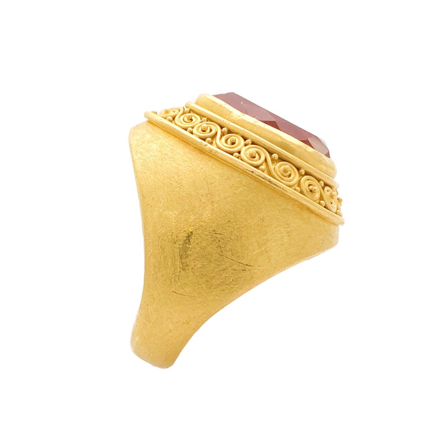 "Trillion" Ring (Mexican Fire Opal, 22k Gold)