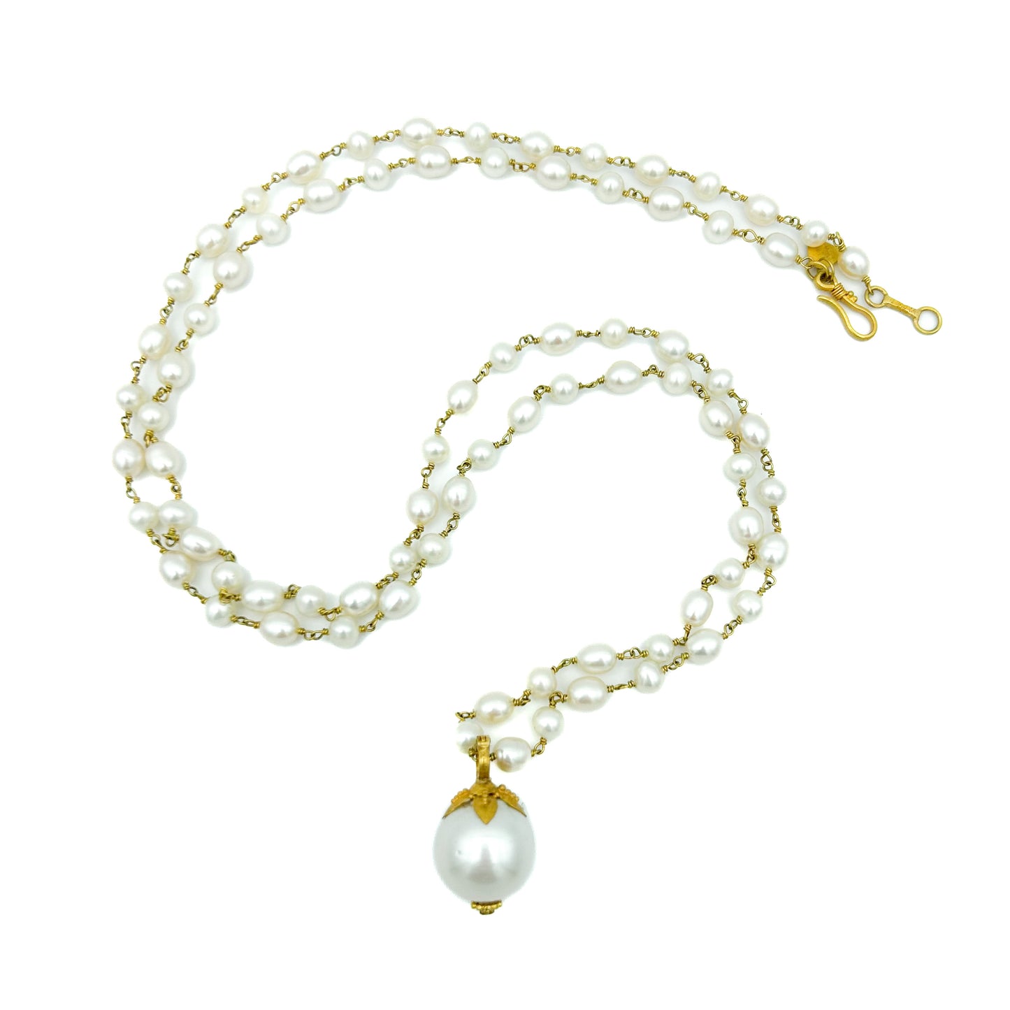 "Winona" Necklace/Bracelet (Cultured Freshwater Pearls, 18k Gold)