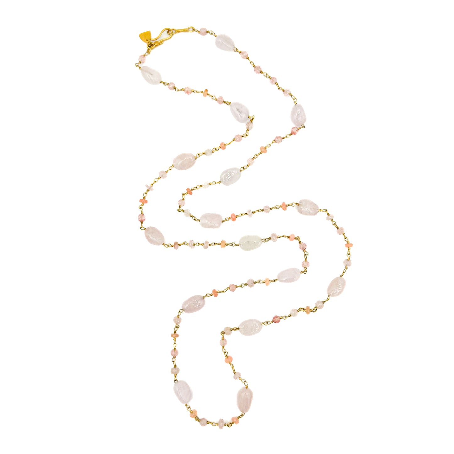 "Staccato" Necklace/Bracelet (Ethiopian Opal, Morganite, Quartz, 18k Gold)