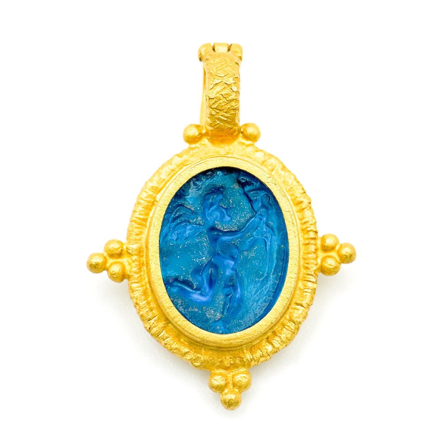 "Romanus" Pendant (Venetian Glass Intaglio, 22k, 18k Gold)