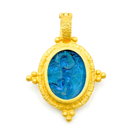 "Romanus" Pendant (Venetian Glass Intaglio, 22k, 18k Gold)
