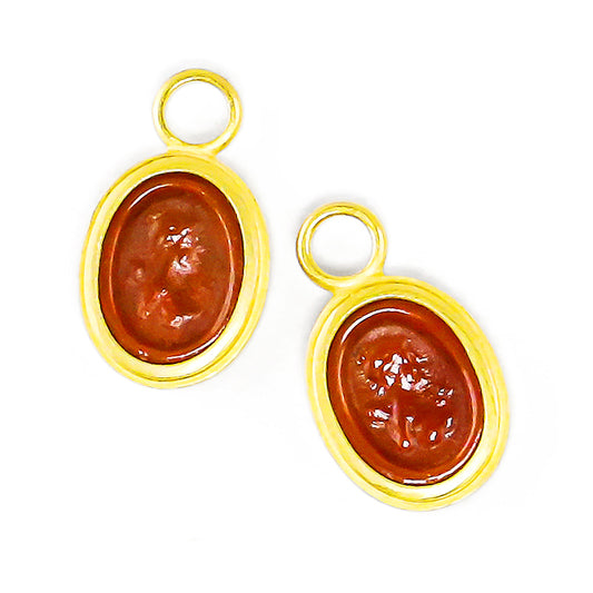 "Polos" Drops for Hoop Earrings (Venetian Glass, 22k Gold)