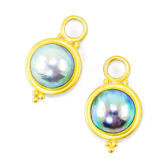 "Pisa" Drops for Hoop Earrings (Abalone Pearl, 18k, 22k Gold)