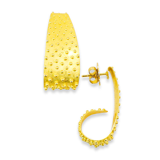 "Jawan Leaf Curl" Earrings (18k, 22k Gold)
