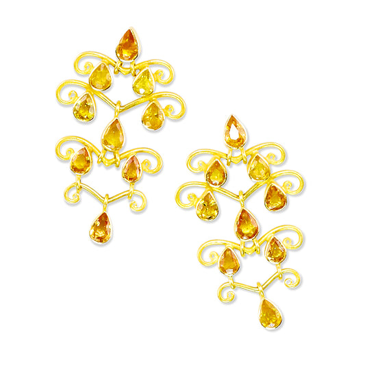 "Baghdad" Chandelier Earrings (Yellow Sapphire, 18k Gold)