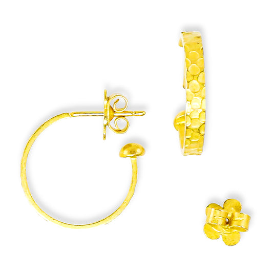 "Hammered Hoop" Earrings (18k Gold)