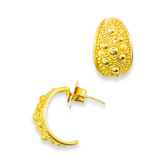 "Neptune" Oval Hoop Earrings (22k, 18k Gold)