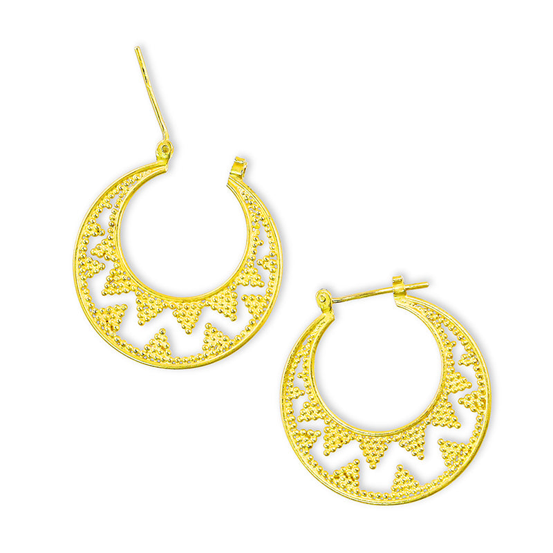 "Corona" Hoop Earrings (22k, 18k Gold)