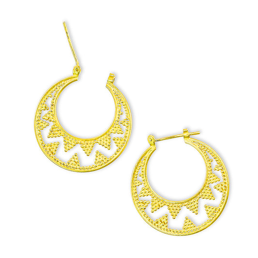 "Corona" Hoop Earrings (22k, 18k Gold)