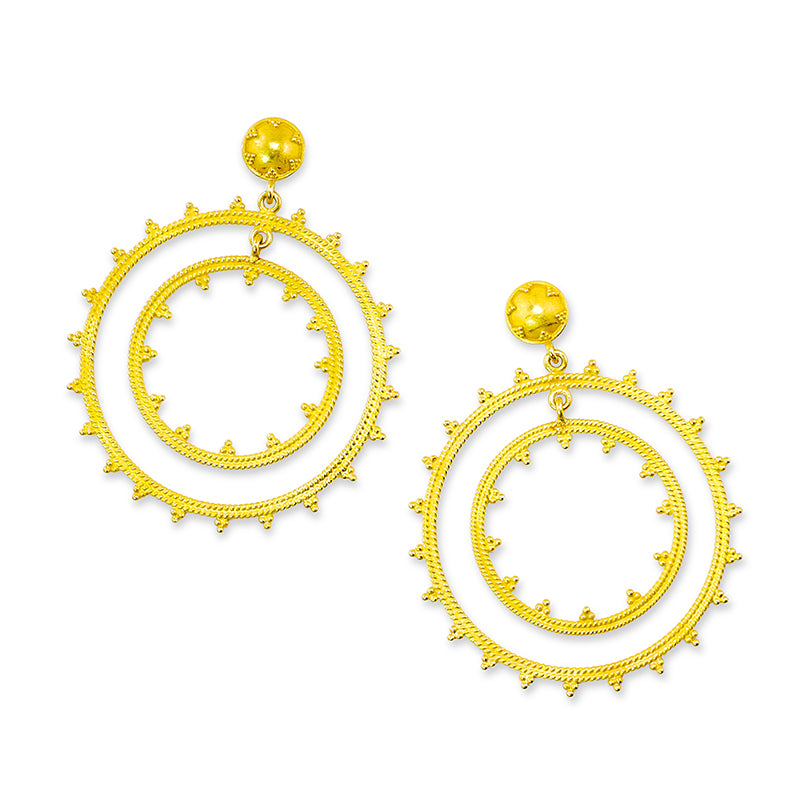 "Dreamweaver Miro" Dangle Earrings (22k, 18k Gold)