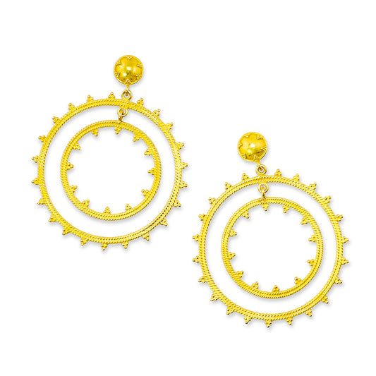 "Dreamweaver Miro" Dangle Earrings (22k, 18k Gold)