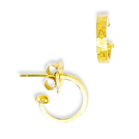 "Hammered Hoop" Earrings (18k Gold)